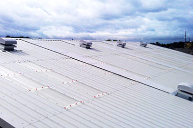 composite panelled roof with fans