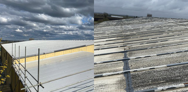 before and after shots of roof encapsulation